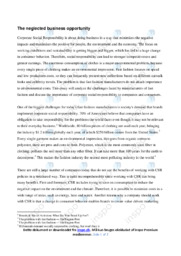 The neglected business opportunity | Essay