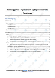Trigonometri og trigonometriske funktioner | Emneopgave Mat