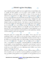 Alkohol og dens betydning | Essay