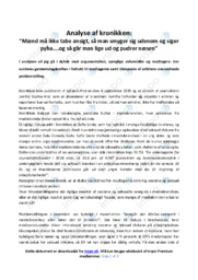 Mænd må ikke tabe ansigt | Analyse af Kronik