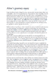 Aline’s journey | Analytical essay