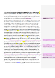 Born of Man and Woman | Analytical essay