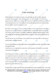 Code switching | Speech