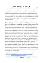 Death penalty in the US | Essay