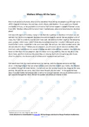 Mothers Where All the Same | Analytical essay