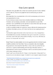 Gun Laws speech | Engelsk