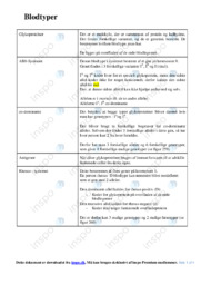 Blodtyper | Noter i biologi | Over 4 sider