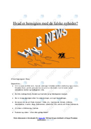 Hvad er hensigten med de falske nyheder | Essay