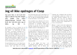 Jeg vil ikke opdrages af Coop | Analyse