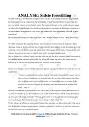 Sidste forestilling | Analyse