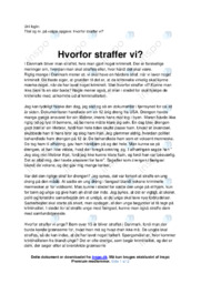 Hvorfor straffer vi | Essay