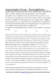 Social platforms | Argumentative Essay