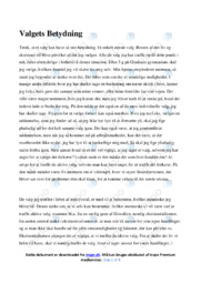 Valgets Betydning | Essay