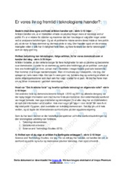 Er vores liv og fremtid i teknologiens hænder | Noter