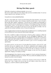 Driving Miss Daisy speech | Engelsk