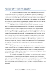 Review of “The Firm (2009)”