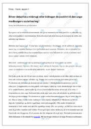 Bliver debatfora misbrugt eller bidrager de positivt til | Essay