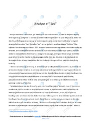 Sex | Analyse