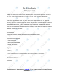 The British Empire | Noter i dansk | Over 3 sider