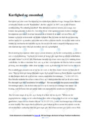 Kærlighed og ensomhed | Opgave