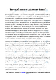 Troen på menneskets sunde fornuft | Opgave