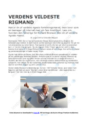 Verdens Vildeste Rigmand | Analyse