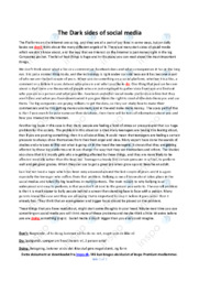 The Dark sides of social media | Essay