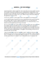 America the new world | Noter i engelsk | Over 1 side