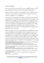 Poverty in the UK | Noter i engelsk | Over 2 sider
