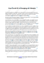 How Covid-19 is changing our lifestyle | Engelsk Essay
