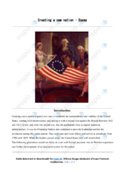 Creating a new nation | Essay