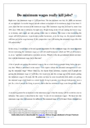 Do minimum wages really kill jobs | Engelsk