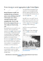 From slavery to racial segregation in the United States | Engelsk