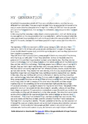 My generation | Analytical essay