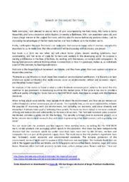 Speech on the subject fair trade | Engelsk Stil