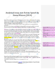 Speech by Emma Watson | Analytical essay