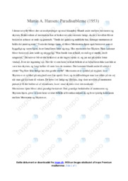 Paradisæblerne | Noter Dansk | Martin A. Hansen