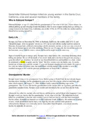 Edmund Kemper | Analytical essay