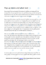 Pop-up stores | Essay