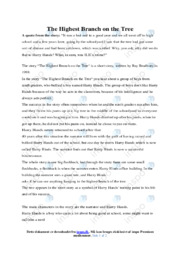 The Highest Branch on the Tree | Analytical essay