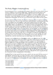 The Peaky Blinders | Analytical Essay