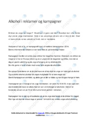 Alkohol i reklamer og kampagner | Analyse