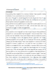 US immigration | Speech