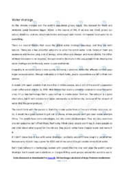 Water shortage | Essay