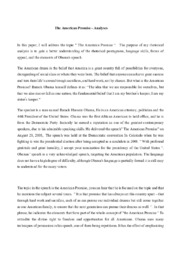 The American Promise – Analyses