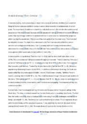 Tom Corridan | Analytical essay