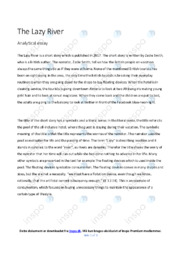 The Lazy River | Analyserende essay