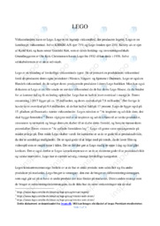 LEGO | Analyse | Afsætning Noter