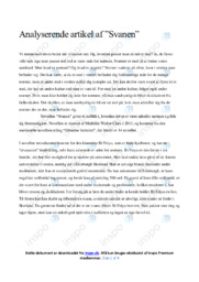 Svanen | Analyserende artikel