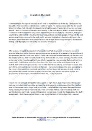 A walk in the park | Essay